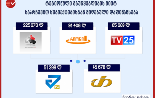 რეგიონულ მაუწყებლებს შორის საარჩევნოდ ყველაზე მეტი დაფინანსება ტელეკომპანია 
